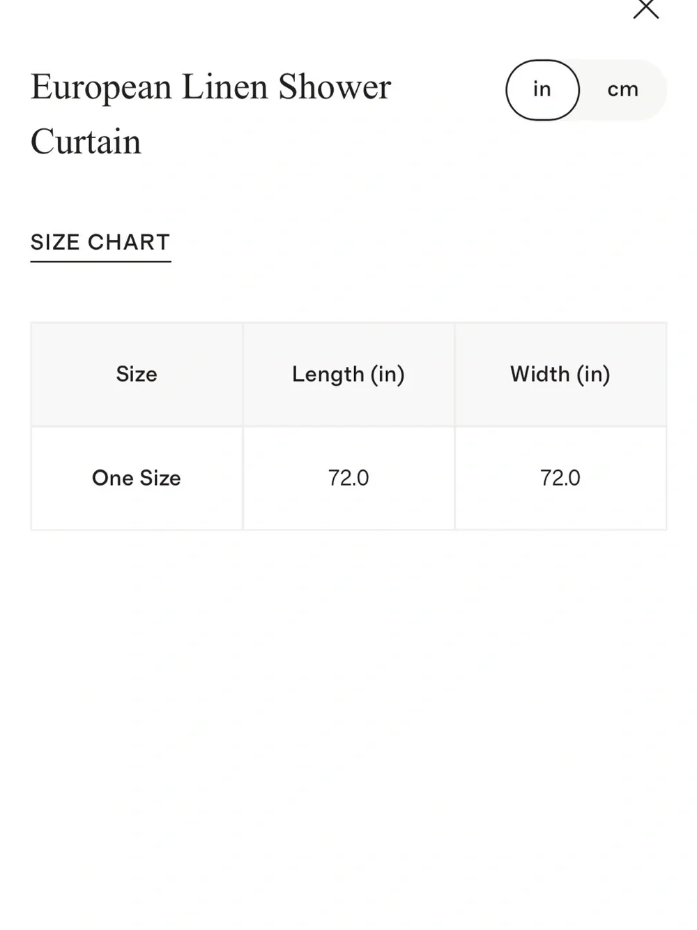 Quince European Linen Shower Curtain in light gray
